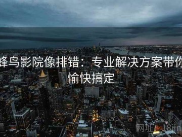 蜂鸟影院像排错：专业解决方案带你愉快搞定