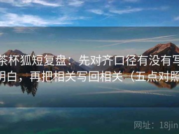 茶杯狐短复盘：先对齐口径有没有写明白，再把相关写回相关（五点对照）