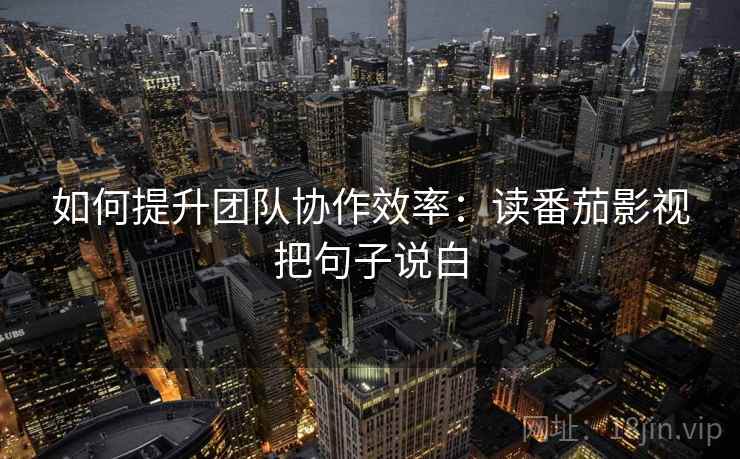 如何提升团队协作效率：读番茄影视把句子说白