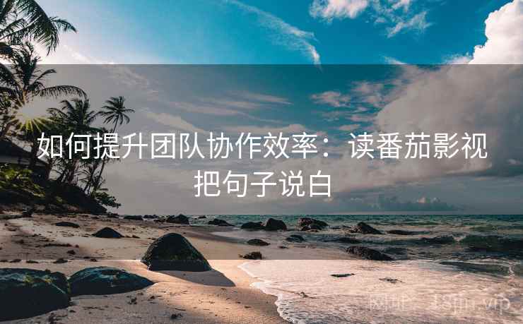 如何提升团队协作效率：读番茄影视把句子说白