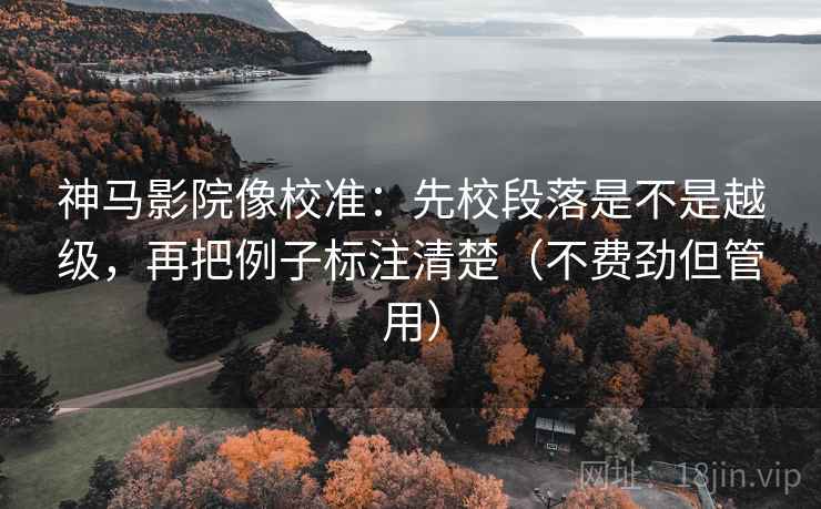 神马影院像校准：先校段落是不是越级，再把例子标注清楚（不费劲但管用）