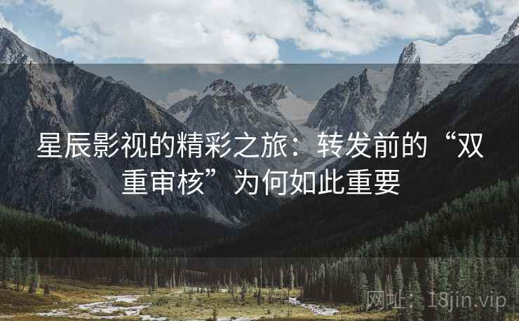 星辰影视的精彩之旅：转发前的“双重审核”为何如此重要