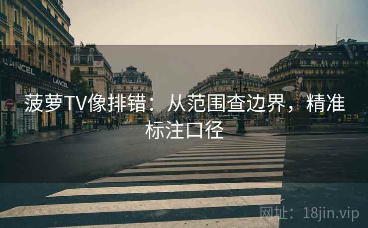 菠萝TV像排错：从范围查边界，精准标注口径